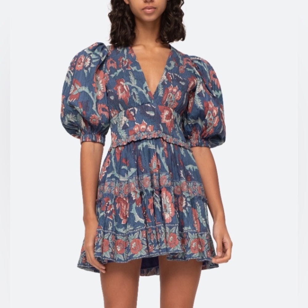 Sea New York Floral Puff Sleeve Mini Dress